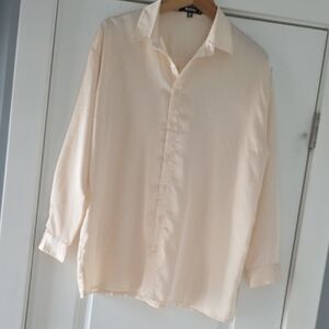 Missguided Light Cream Button Down Shirt